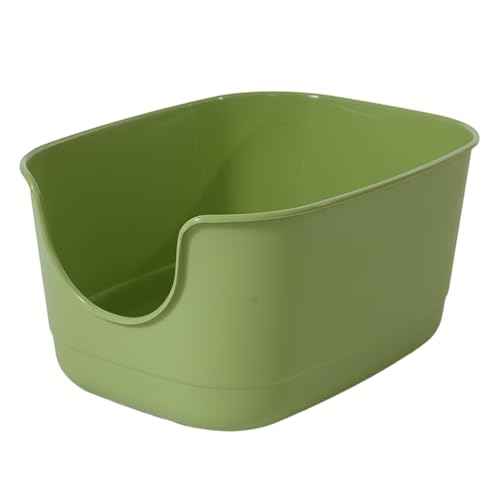 SpaceTime Extra Large Litter Box with High Sides,24.2" Lx16.3 Wx12.9 H XL Multi Cat Litter Pan for Kitty,Cat Boxes for Indoor Cats,Jumbo Litter Boxes for Big Cats,Anti-Splashing,Easy to Clean (Green) - color: Green