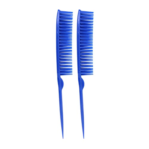 Allegro Combs 60 Parting Three Row Combs Salon Hairstylist Hairdresser Detangle Combs For Natural Hair And Wigs For Curly Hair Made In The Usa 2 Pcs. (Royal Blue) - color: Royal Blue