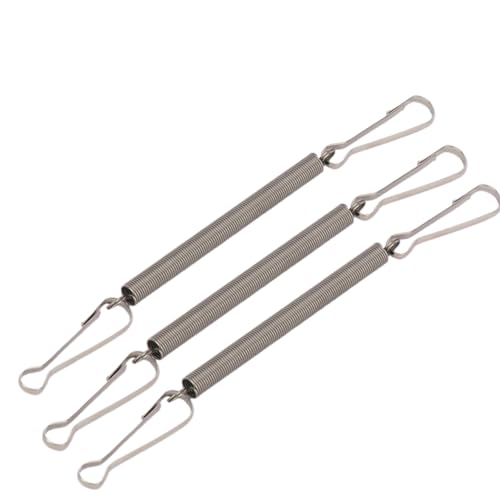 Stainless Steel Extension Springs with Clips Fixing Spring for Hamster Parrot Drinking Water Bottle Pack of 10