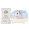 Meow&Woof Hamster Sand Bath Container & Dust-Free Bath Sand Set, 6.5" Sandbox Toilet for Hamster, Gerbil, Chinchilla, Mice – 2.2 lbs Potty Litter Sand for Small Animals (Yellow)