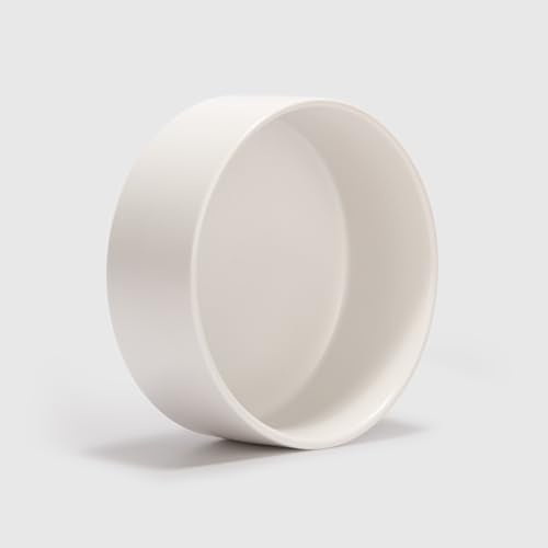 SPUNKYJUNKY 13.5OZ Ceramic Dog and Cat Bowl, Modern Cute Weighted Food Water Bowl for Replacement White (1 Pack) - color: White, size: 1.7 CUPS