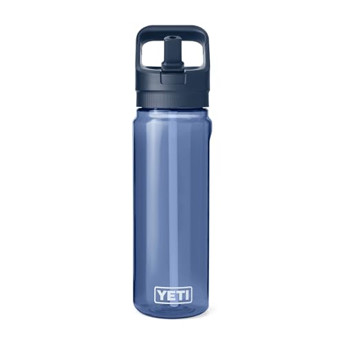 YETI Yonder 750 ml/25 oz Water Bottle with Yonder Straw Cap, Navy - color: Navy, size: 25 Ounces