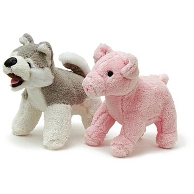 Jeffers Pet Animal Cuddlers Plush Squeaky Dog Toy, 8 inches - Pink Pig - color: Pink Pig