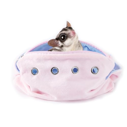 Meow&Woof Sugar Glider Bonding Pouch Bundle – Small Pet Carrier Bag Sling with Strap (Blue + Pink Set) – Critter Cuddler for Sugar Gliders, Ferrets, Rats, Hedgehogs & Hamsters – Outdoor & Travel Essen