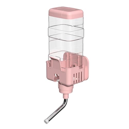 Small Animal Water Bottle for Cage, 30oz No Drip Automatic Pet Water Dispenser for Rabbit, Guinea Pig, Chinchilla, Ferret, Bunny, Squirrel, Hedgehog, Dog (Pink, Large) - color: Pink, size: Large