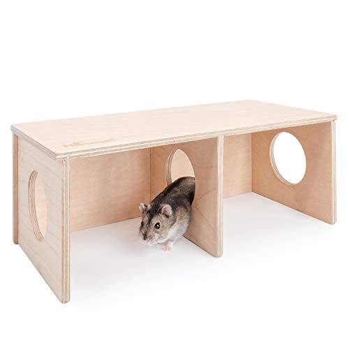 Niteangel Hamster Secret Peep Shed 2-Chamber Hideout & Tunnel Exploring Toys (Small - for Dwarf Hamster) - size: Small - for Dwarf Hamster