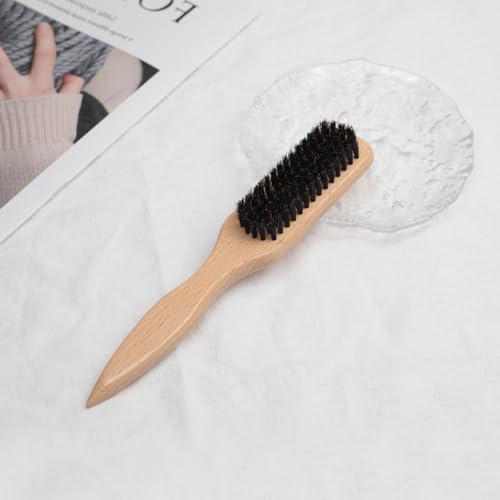 Bristle Hair Brush with Wide Rat Tail for Smoothing Hairs, Ponytail Bun Grooming, for Sectioning and Parting
