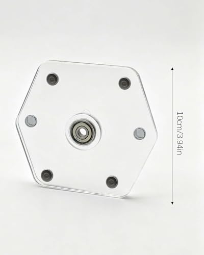 Strong Magnet Running Wheel Support for Hamster Cage,No Drill Installation | Hexagonal Acrylic Sheet, Adjustable Stand, Universal Fit for Small Animals Cage