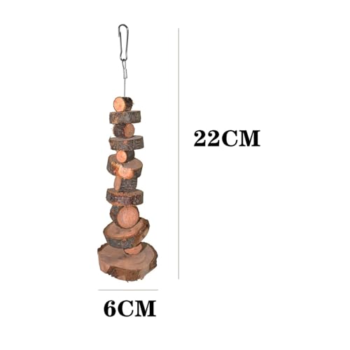 Small Animal Chews Toy Apple Wood Block Cage Hanging Molars Treats Snack | for Hamsters Rabbits Bunny Bird Parrots Chinchilla Guinea Pig Gerbils Squirrels, 2 Pack