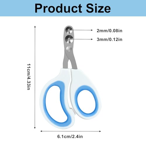 Cat Nail Clippers, Blue | Pet Nail Clippers, Cat Claw Trimmers, 2mm & 3mm Circular Cutting Holes - color: Blue, size: Double Hole