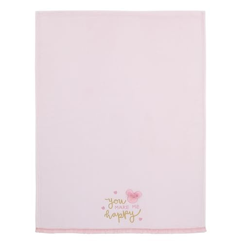Disney Minnie Mouse My Happy Place Baby Blanket – Super Soft Plush Appliqued Throw 30 x 40 Inch, Cozy Infant Stroller Travel Blanket for Girls - color: Minnie Mouse - My Happy Place
