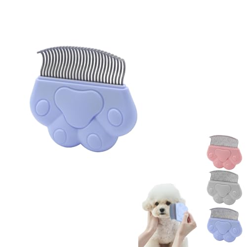 Cat Comb Pet Short Long Hair Removal Massaging Shell Comb Soft Deshedding Brush Grooming And Shedding Matted Fur Remover Massage Dematting Tool For Dog Puppy Rabbit(Blue) - color: Blue