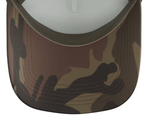 Hamster Bedding Change Day Trucker Hat with Adjustable Mesh Back - color: Camo Green