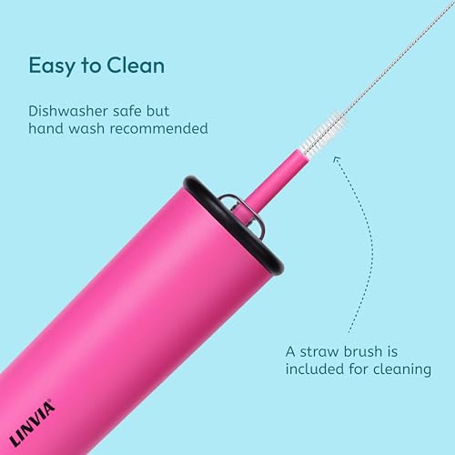 25 oz Candy Tumbler, Insulated Water Bottle with Straw Lid | Double Wall Stainless Steel, 2-in-1 Lid, Flexible Straw, Cup Holder Friendly, Dishwasher Safe, BPA Free, Hot Pink - color: Hot Pink, size: 25 Ounces