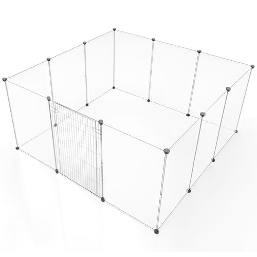BRIAN & DANY Dog Playpen Portable for Small Animals, Dog Play Pen Indoor, Transparent Pet Playpen for Puppies, Cats, 80" L x 40" W x 28" H - style: 80" L x 40" W x 28" H