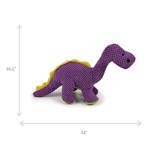 goDog Dinos Bruto Checkers Tough Plush Toy with Chew Guard Technology, Durable Checkered Fabric & Squeaker for Active Play, Purple, Large - color: Dinos Bruto (Purple), size: Large