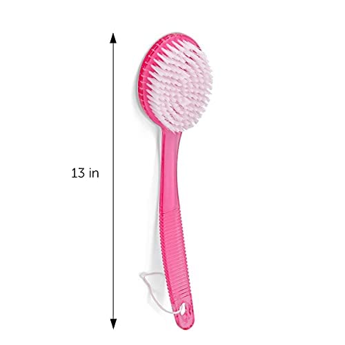 Shower Scrubber Brush, Long Handle, Green (1 Pack) - color: Green