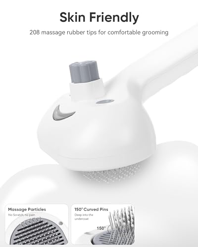 Pet Steam Brush Dog Cat 2026 New Grooming Comb for Shedding Floating Hair | Smooth & Detangling, Gentle Cool Mist Softens Hair Reduces Static Helps Pets Who Dislike Bathing,Includes Waterless Shampoo - color: Gray, size: 120ML