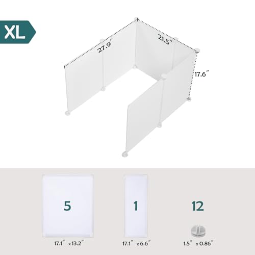 MEEXPAWS Cat Litter Box Enclosure, Splash Guard, Pee Shield High Walls | Extra Large Plastic Sheets Easy to Clean, Litter Containment, Litter Box Privacy Screen and Wall Protector, Light Weight - size: XL - L27.9"×W21.5"×H17.6"