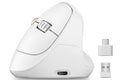 Ergonomic Vertical Wireless Mouse, 57°, Small/Medium Hands, White | Rechargeable, Quiet Click, 800/1200/1600 DPI, 2.4GHz USB Receiver, Forward/Back Buttons, Computer Mouse for Laptop PC Mac - color: White