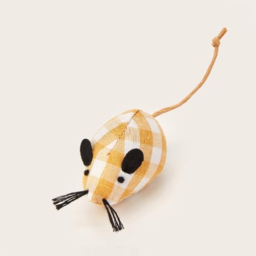 3 Pack Cloth Catnip Mice Toys, Checkered Interactive Cat Mouse Teeth Cleaning Chew Toy for Indoor Cats & Kittens - color: 3 Pack - Multicolor