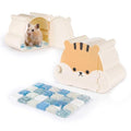 Magnetic Hamster Hideout with Open Lid & Crystal Cooling Pad Set, Visible Hamster House, Summer Cooling Ice Bed, Small Animal Houses & Habitats, Hamster Cage Accessories for Dwarf Mice Rat (Khaki) - color: Khaki