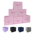 Pink Bins[6 Pack] 9.0"x7.5"x7.5" Small Size Fabirc Foldable Closet Toy Organizer Collapsible Cloth by BIGIC… - color: Pink 6Pack, size: 9”x 7.5”x 7.5”