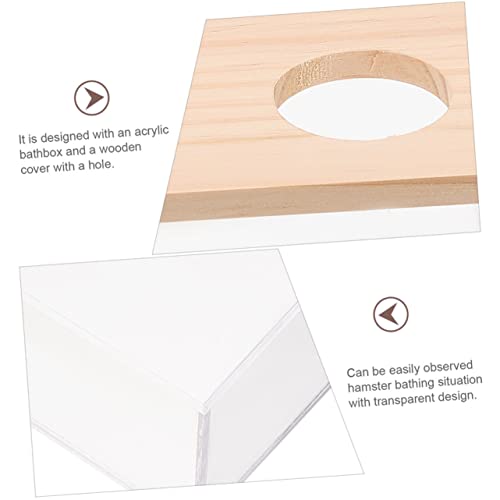 Yardwe Medium Hamster Sand Bath Box Bathroom Sand Bath Container for Hamsters Gerbils and Chinchillas for Small Animal Grooming and Hygiene