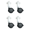 4PCS Universal Replacement Pet Cage Casters Universal Wheel for Guinea Pig Cages for Wire Playpen Cages Kitten Cages Small Animal Cages Rabbit Cages Hamster Ferret Cages White