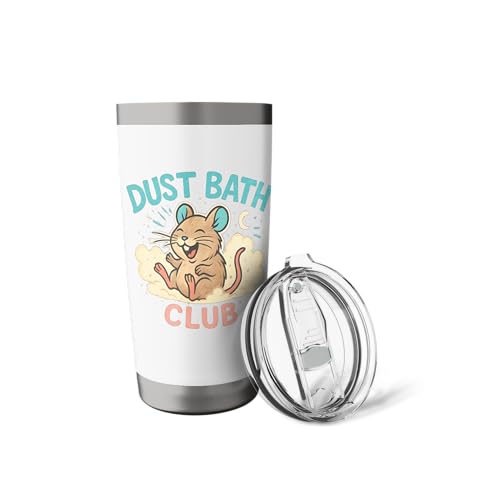 Dust Bath Club Funny Degu Scene Stainless Steel Insulated Tumbler - color: White