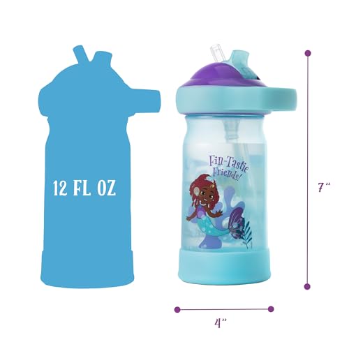 The First Years Disney Ariel Toddler Water Bottle - Spill Proof Disney Princess Water Bottles with Protective DropGuard - Dishwasher Safe - 12 Oz - Ages 2 Years and Up - style: The Little Mermaid