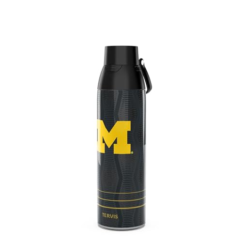Tervis Venture Water Bottle Michigan Wolverines - Full Speed Made in USA Double Walled Insulated Tumbler Travel Cup Keeps Drinks Cold & Hot, 26oz, Stainless Steel