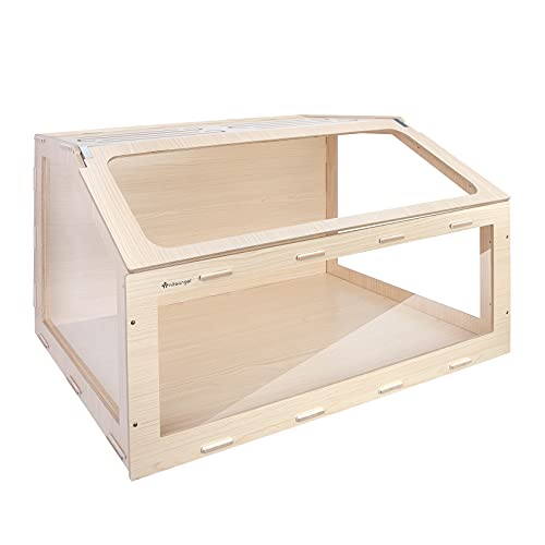 Niteangel Vista Hamster Cage W/Oblique Opening Cage Door - MDF Aspen Small Animal Cage for Syrian Hamsters Degus or Other Similar-Sized Pets (Medium - 40.7 x 22.7 x 22.9 inches, Burlywood) - size: 40.7"L x 22.7"W x 22.9"H