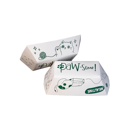 SCT, Large Disposable Pet Food Bowl, 2 Cups (50 Quantity) Dog Food Tray, Travel Pet Bowl, Feeding Cats and Dogs, Wet Food and Dry Food, Two Cups Capacity, 50 Count - size: Large