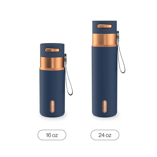 Contigo AutoSeal 24 oz Stainless Steel Vacuum-Insulated Water Bottle with Leakproof Push-Button Spout & Lock, Carry Strap, BPA-Free & Lead-Free, Dishwasher Safe - color: Abyss Bronze, size: 24 Ounces