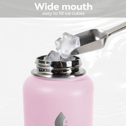 32oz Insulated Stainless Steel Water Bottle with Straw Lid Lager Capacity - color: Pink