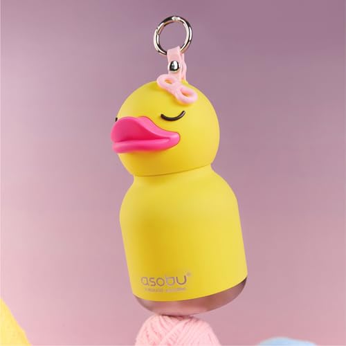asobu Mini Bestie Water Bottle, Cute Collectible Character, Stainless Steel | 6.7 oz, Leak Proof Seal, Spill Resistant, BPA Free Materials, Dishwasher Safe, Reusable Straw Included, Great Gift Idea - color: MINI BRYN THE DUCK