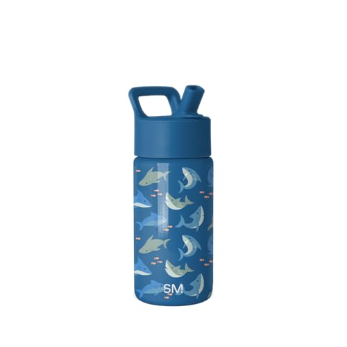 Simple Modern Kids Water Bottle & Toddler Cup | 14oz | Shark | Insulated Stainless Steel Toddler Water Bottle, Kids Tumbler with Straw | Spill Proof for School, Girls, Boys | Shark Shiver - color: -Shark Shiver, size: 14 Ounces