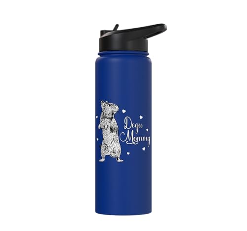 Rodent lovers - Degu Mommy Stainless Steel Insulated Water Bottle - color: Royal Blue