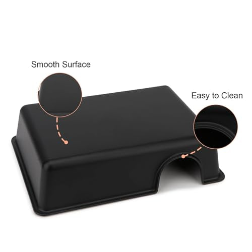 Hypeety Reptile Hide Box Small Animal Hide Cave for Snakes Lizards Geckos | Durable, safe material, with texture surface, helps peeling, easy to clean, provides secure hiding space, balck, 2 pack, S/M