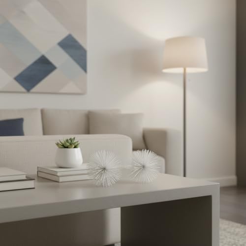 Modern Day Accents 5487 Erizo Urchin X-Small White Sphere Set of 2, 4" D - color: White, size: X-Small