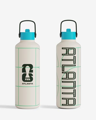 Drib 24oz Insulated Water Bottle, FIFA World Cup 2026 Edition – Performance Stainless Steel Insulated Bottle with Quiet Leak-Proof Straw Lid (Atlanta - City Touch) - color: Atlanta - City Touch