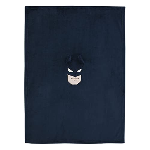 NoJo Warner Brothers Batman The Caped Crusader Navy, Gray and Yellow Batman Character Shaped Blanket - color: Batman the Caped Crusader
