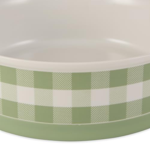 Bone Dry Ceramic Food Bowls, Non-Slip & Dishwasher Safe, Small Set, 4.25x2 Desert Sage Check - color: Desert Sage Petite Check, size: Small Set, 4.25x2"