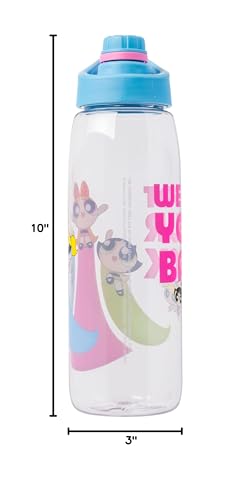 Silver Buffalo Powerpuff Girls We Got Your Back, Water Bottle, 28oz | Bubbles, Buttercup and Blossom, Includes Screw-On Lid, 0.83 Liters - color: Powerpuff Girls, size: 28 Ounces