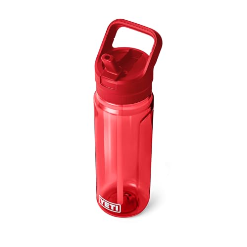 YETI Yonder 750 ml/25 oz Water Bottle with Yonder Straw Cap, Rescue Red - color: Rescue Red, size: 25 Ounces