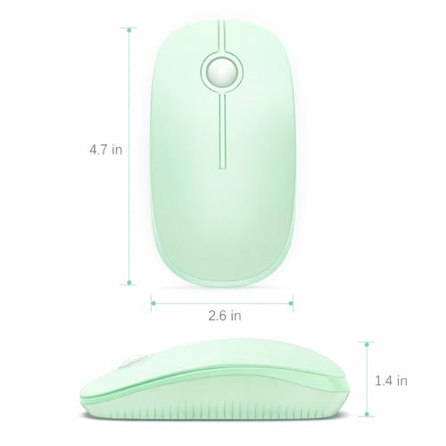 VssoPlor Wireless Mouse, 2.4G Slim Computer Laptop Mouse, Light Green | Portable Mouse, Plug & Play USB Nano Receiver, Quiet Silent Optical Mice for Notebook, PC, Laptop, Computer, Windows, Mac - color: Light Green
