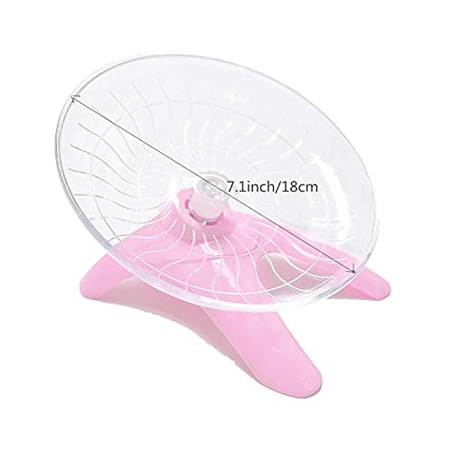 Hamster Flying Saucer Silent Running Exercise Wheel for Hamsters, Gerbils, Mice,Hedgehog and Other Small Pets Silent Running Wheel Hamster Wheel (Pink) - color: Pink