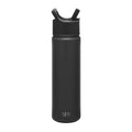Simple Modern Insulated Water Bottle with Straw | 22oz | Black - color: - Midnight Black, style: 22oz