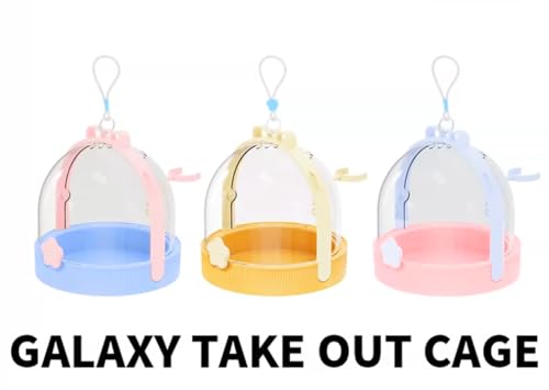 TUTU&LELE Travel Cage for Dwarf Hamster Mice Small Pets Hand Crossbody Carrier with Warm Plush Pad & Water Bottle (Blue) - color: Blue